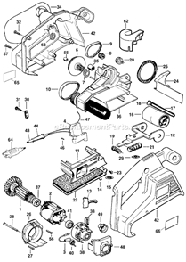 Page A Diagram and Parts List for BD5500 Type 1 Black and Decker Belt or Drum Sander